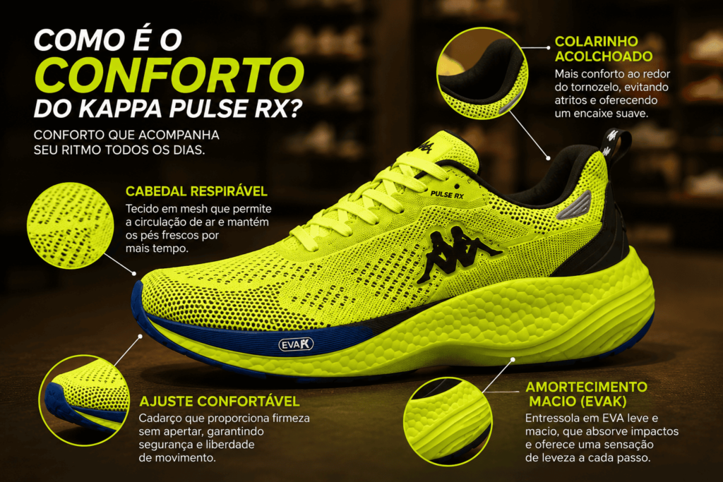 Como é o conforto do Tênis Kappa Pulse RX