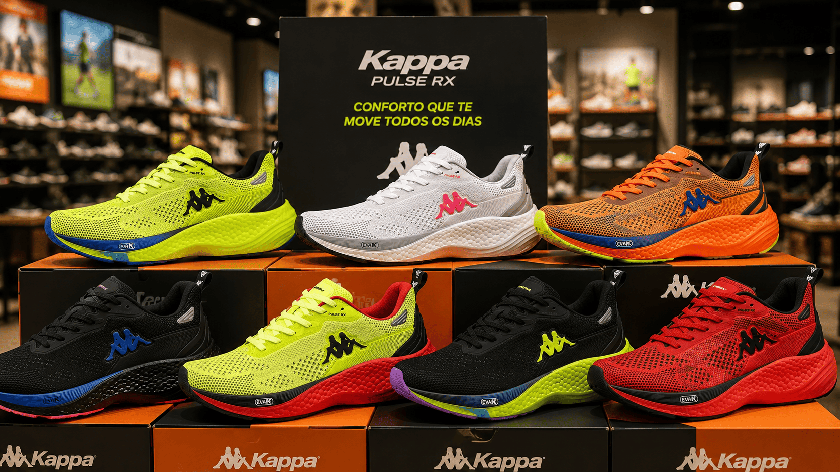 Todas As Cores Tênis Kappa Pulse Rx Unissex. Corrida e Conforto